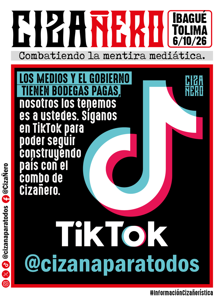 Cizanaparatodos's tweet photo. Los medios y el gobierno tienen bodegas pagas, nosotros los tenemos es a ustedes. Síganos en TikTok para poder seguir construyendo país con el combo de Cizañero. 👉https://t.co/jeNmKbYjCA https://t.co/umihrZa5Yg
