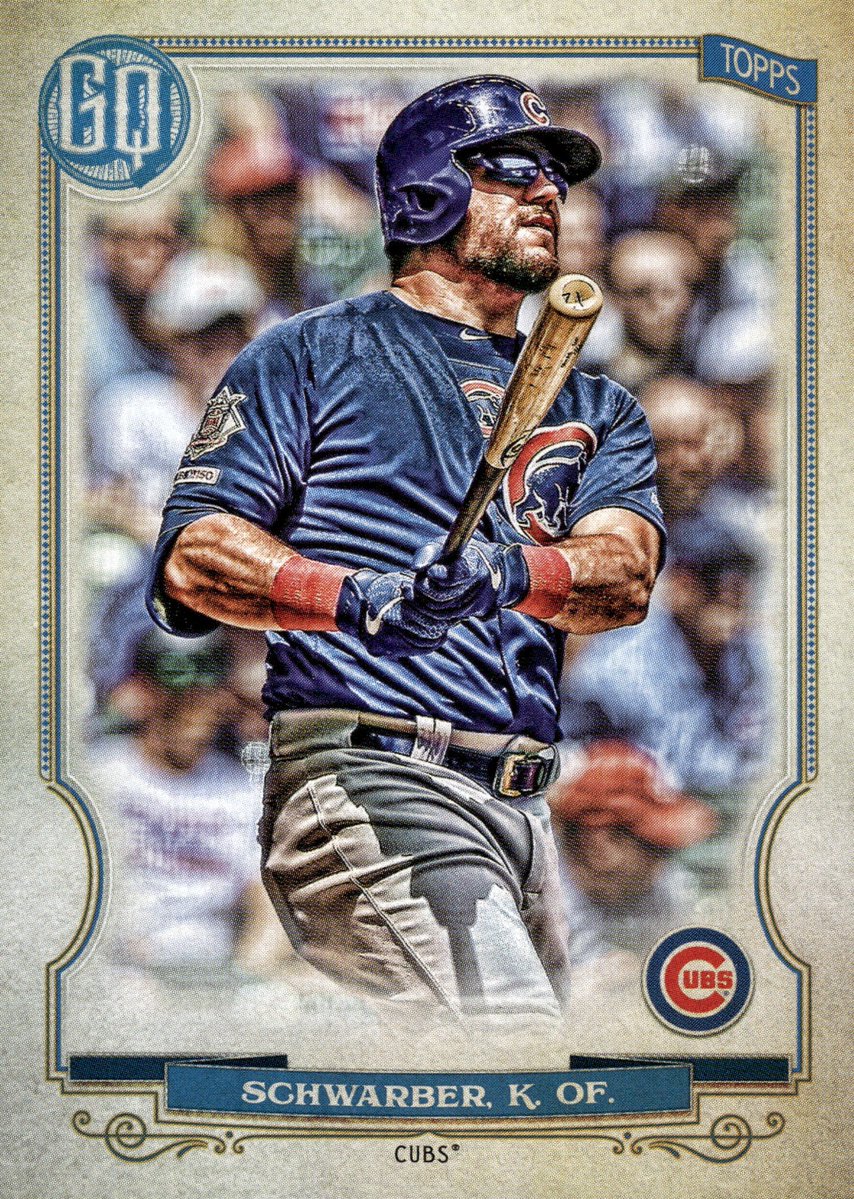 GameDatedCubs's tweet photo. If there's a 2027 season, there are 170 days until Cubs Opening Day on March 25th.

Here is one of several cards #170 from my Cubs collection:

2020 Topps Gypsy Queen - #170 Kyle Schwarber

On July 28, 2019, Kyle Schwarber hit a grand slam against the Milwaukee Brewers in an 11-4 drubbing. The post-swing admiration is captured here on the card.

📸- Dylan Buell