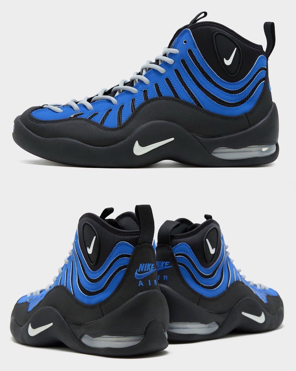 JustFreshKicks's tweet photo. Nike Air Bakin “Varsity Royal” drops next month 🖤💙

• November 12th 
• $170 https://t.co/bPNagtW0La