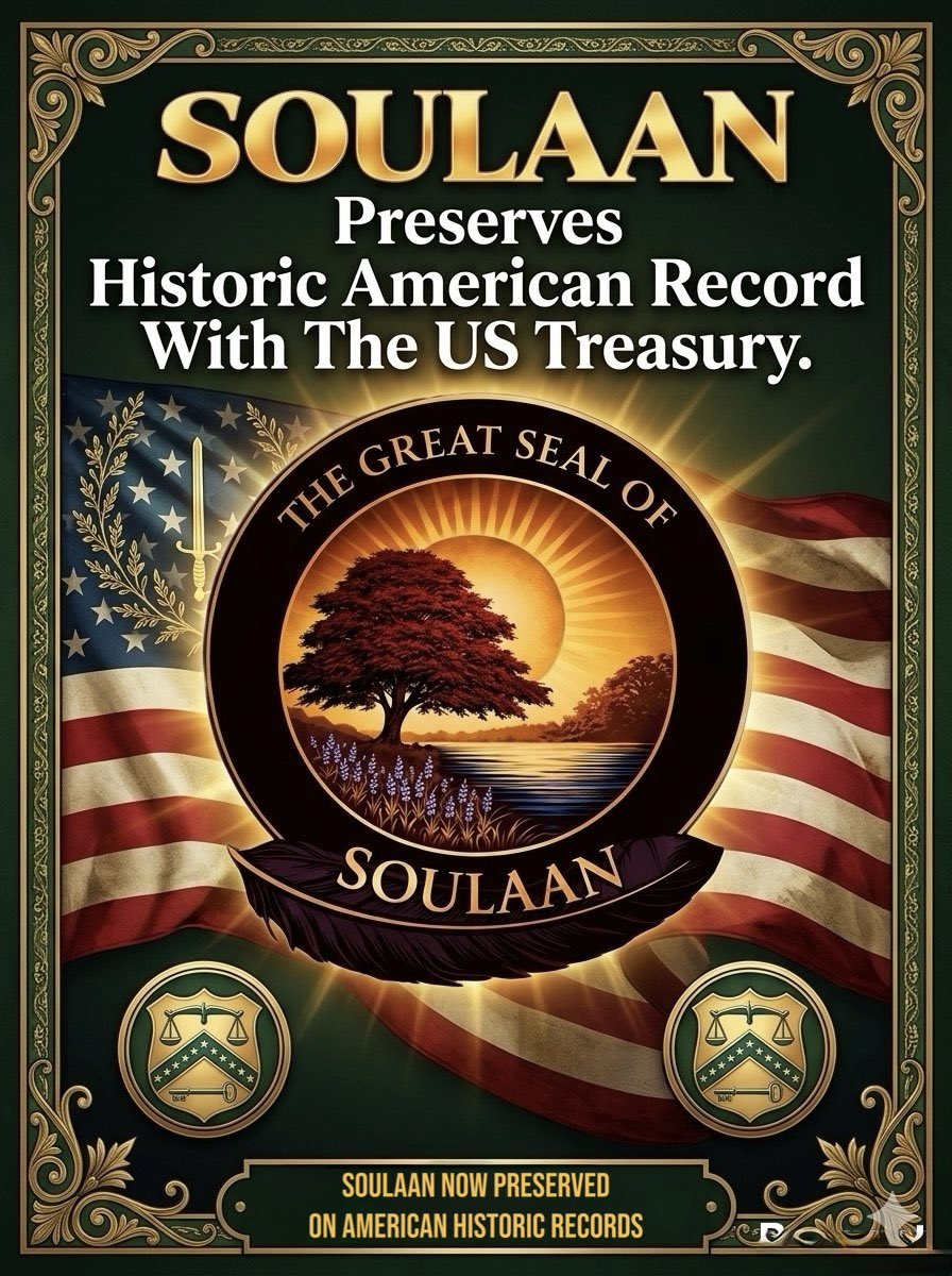 MarocSoulaan's tweet photo. 🚨Soulaan is an Autochthonous identity classification. Soulaan Preserves Historic American Record With The US Treasury. 
📜”We got sumn on the books”. 
Read here about this historic moment. https://t.co/PGfh01U2cs https://t.co/FARQvHMyQU