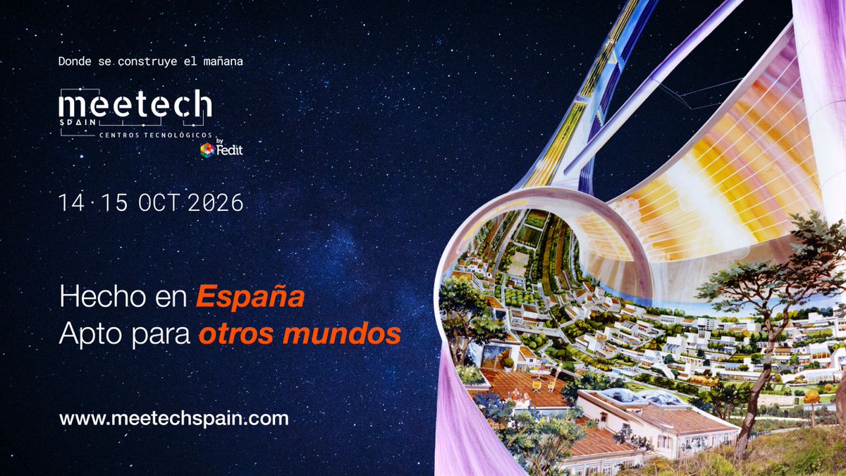 CATECTechCenter's tweet photo. 📢 ¡Nos vemos en #meetechSpain 2026!

💡 Madrid acogerá los próximos 14 y 15 de octubre una nueva edición de #meetechSpain, el encuentro organizado por @Fedit en el que participarán más de 500 profesionales, 60 Centros #Tecnológicos, 80 entidades y 40 ponentes. https://t.co/ipElsUdf0n