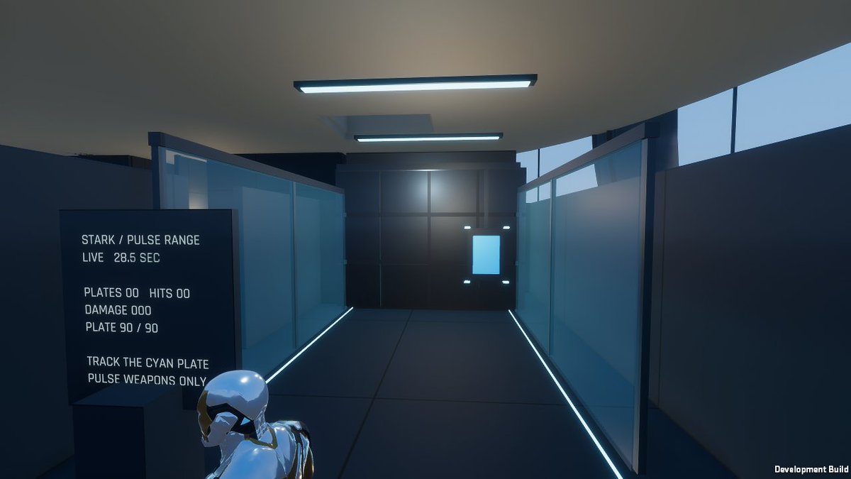 stickdevx's tweet photo. Added a pulse range to the IRON tower, in an existing service room one floor below the lounge.

Repulsor, lance and tri-pulse hit real plates through the same weapon code as combat. Console tracks hits and damage live. 30s drill, no kills or progress, just aim calibration. https://t.co/BvP4OCkcHi