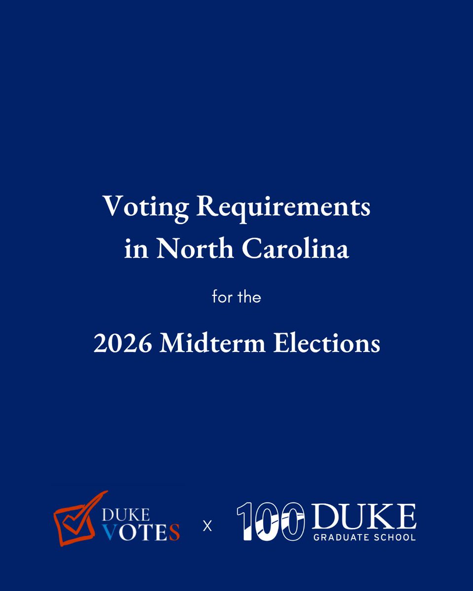 DukeGradSchool's tweet photo. Are you ready for Election Day, Blue Devils? The last day to register to vote on Election Day is THIS FRIDAY, October 9! Lucky for you, we've made it easy—visit our Linktree to find the online voter registration link and other handy information. https://t.co/gR7rvAkYah