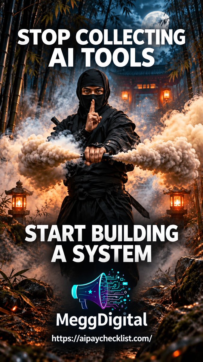 MeggDigital's tweet photo. Stop collecting AI tools. Start building something with them. 🤖💰
Pick one problem. One AI tool. One offer. Then test it.
You don’t need to master AI—you need a clear next step.
🎯 Get yours at https://t.co/w32RxgPUPQ
We Make AI Pay!
#AIForBeginners #AITools #AIIncome #SideHust…