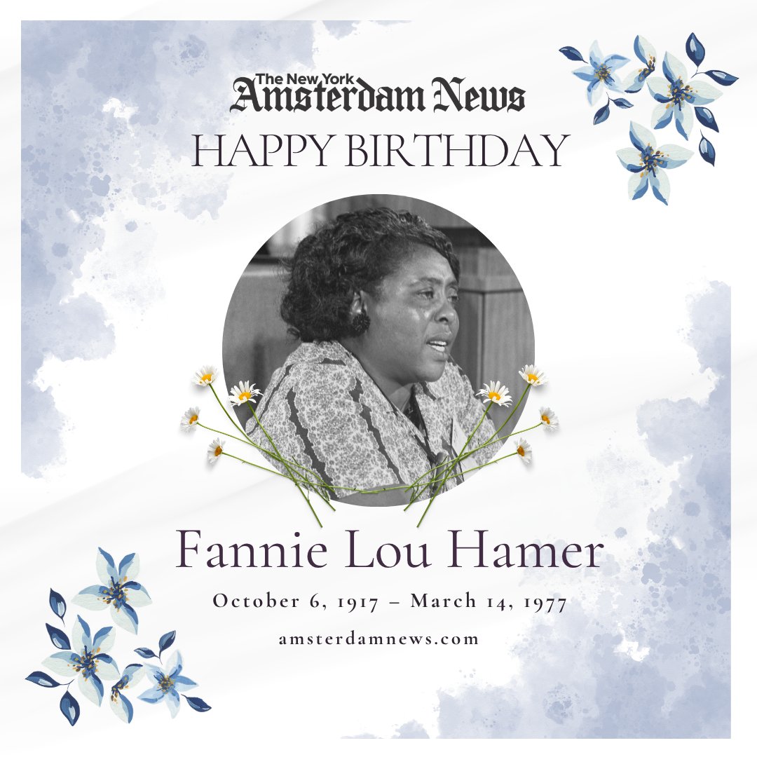NYAmNews's tweet photo. Today we honor late voting and women's rights activist, community organizer and civil rights leader Fannie Lou Hamer on her birthday. https://t.co/tG9l4ZscMm