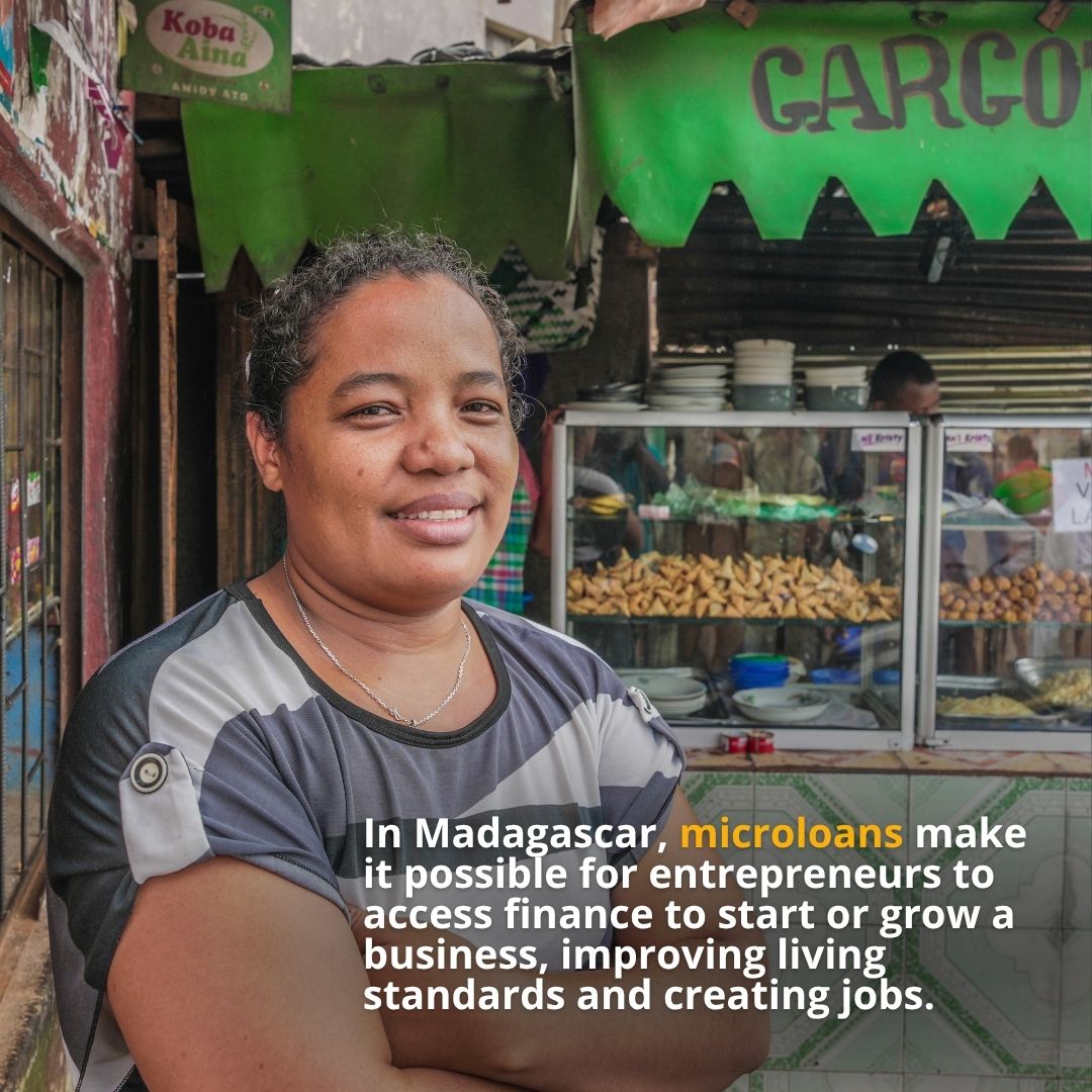 WorldBankAfrica's tweet photo. Access to finance enables businesses to start, grow & hire. In Madagascar 🇲🇬, microloans supported by the @WorldBankGroup are helping entrepreneurs expand, support livelihoods & create jobs.
Learn their story: https://t.co/7VeS78y4Ff | #WBGMeetings #MSMEs https://t.co/aTlYlvUaDv
