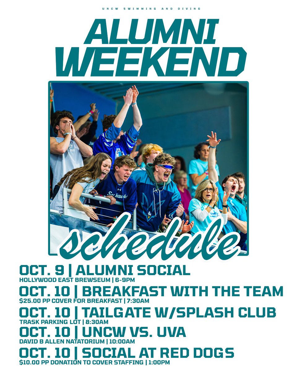 uncwswimdive's tweet photo. alumni weekend loading โณ
#SeahawkSwimDive https://t.co/TTmfZMxZ4N