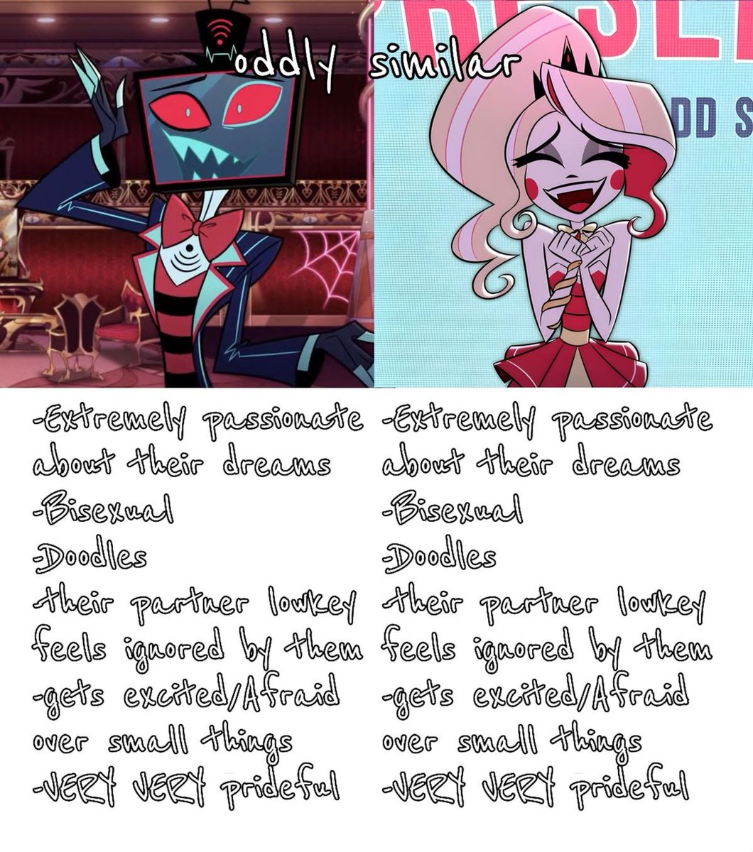 LucifersFavDuck's tweet photo. Charlie and Vox will parallel each 
other throughout the whole series.👏

#HazbinHotel https://t.co/DZAsBRxjPG