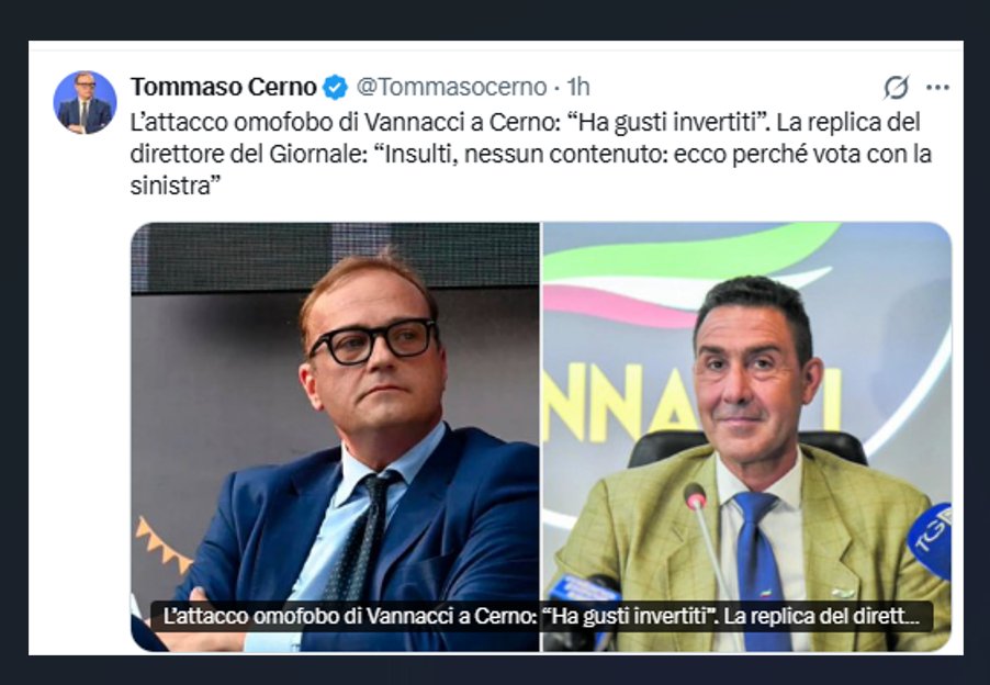 UGirovago77000's tweet photo. Lo avete allevato e gonfiato voi questo fascista @Tommasocerno ,sui vostri giornali continuando una narrazione all'odio sugli islamici e alla remigrazione.
Ora se vi insulta dovete solo farvi un esame di coscienza!
Non c'entra un cazzo la sinistra,son solo cazzi tuoi https://t.co/VlLJ1uSbJN