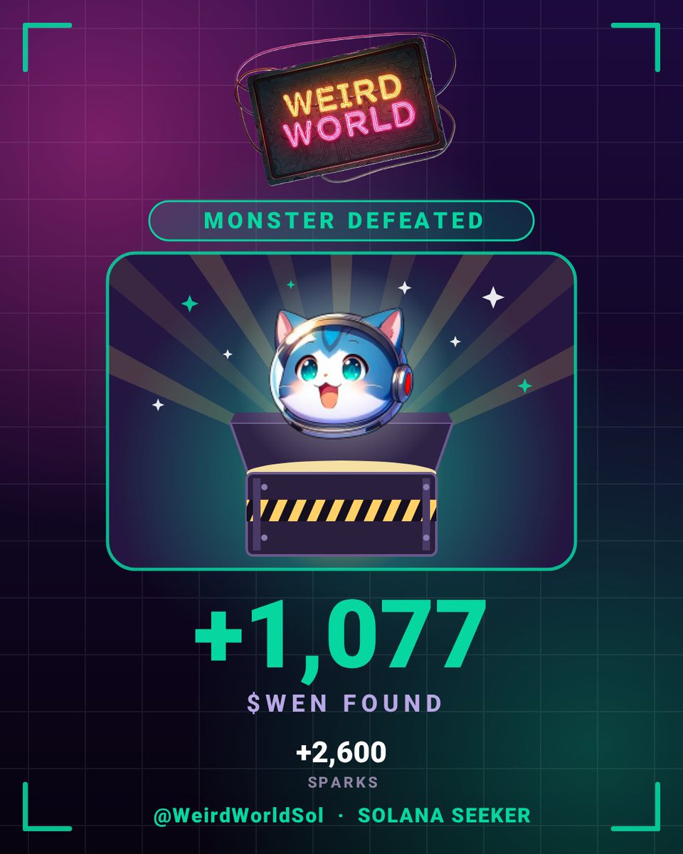 Chikeluba70's tweet photo. I just found 1,077 $WEN in a loot crate while exploring Weird World on my @solanamobile Seeker 🎁 Come find yours! @WeirdWorldSol #Solana #Seeker https://t.co/OiNttxtJTA