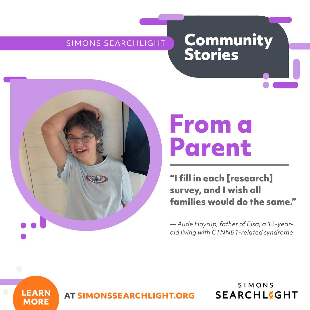 s_searchlight's tweet photo. 🧡 Meet the Hoyrup family! Aude shares life with his daughter Elsa, who lives with #CTNNB1-related syndrome, and why their family participates in research.

“I fill in each [research] survey and I wish all families would do the same.”

🔗 Read their story: https://t.co/VRRTDEjs9l https://t.co/bp97lI7au4