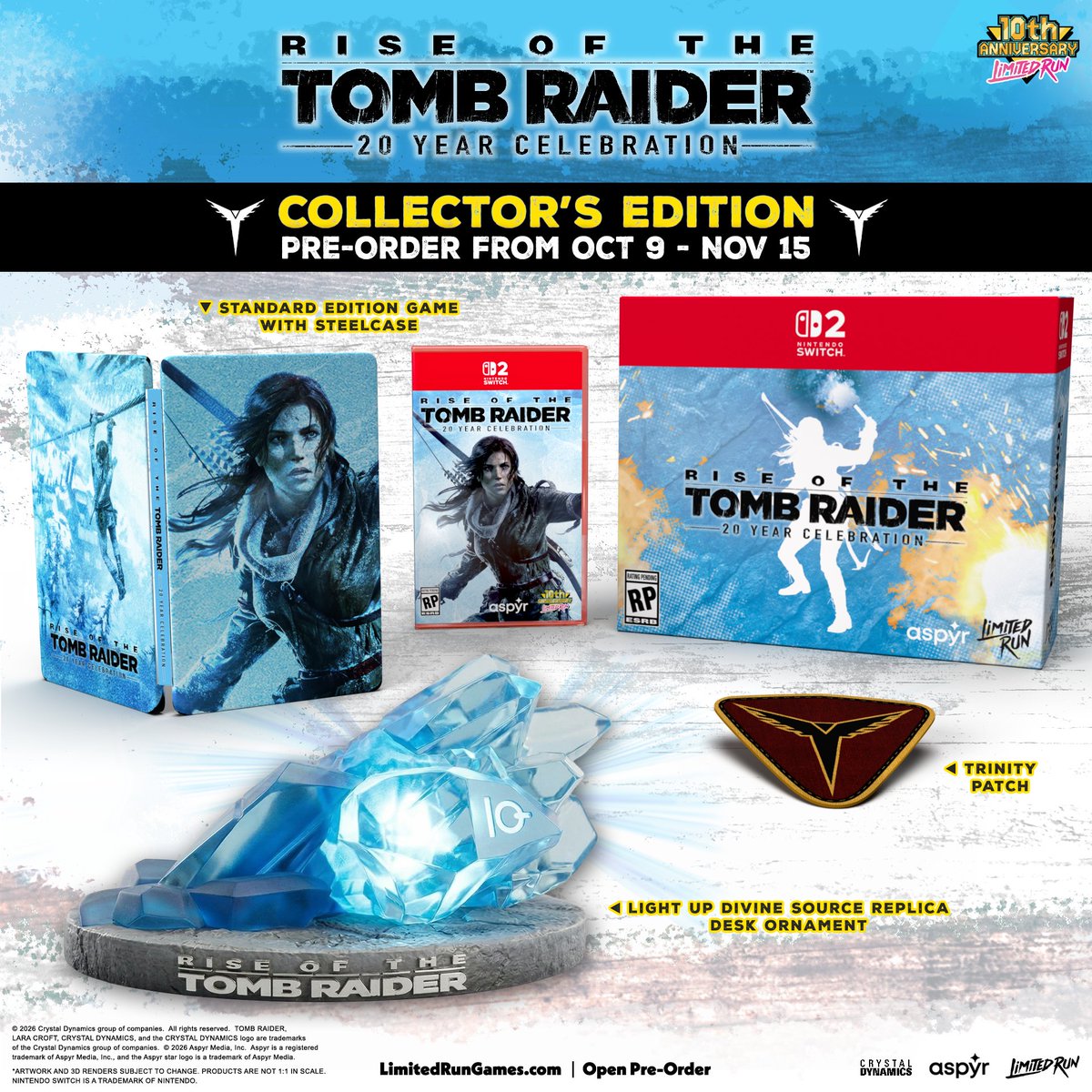 Rise of the Tomb Raider Switch 2 ganha edição física da Limited Run; pré-venda abre em 9 de outubro