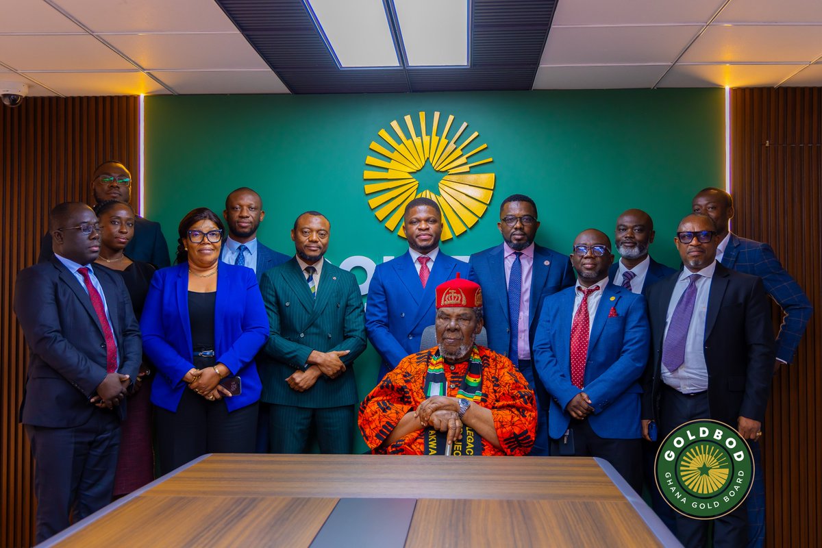 GhanaGOLDBOD's tweet photo. Veteran Nigerian actor and African screen legend Pete Edochie paid a courtesy call on the Chief Executive Officer of the Ghana Gold Board (GoldBod), Sammy Gyamfi, during his visit to Ghana to launch the African Legacy Project. The project includes a book, documentary film and an African Youth Mentorship Initiative aimed at reaching about 500,000 young people across Africa.

Sammy Gyamfi welcomed the opportunity for GoldBod to support the youth mentorship initiative, which aligns with the Board’s Special Intervention Programme and its focus on social impact and economic empowerment. GoldBod’s work is also referenced in Pete Edochie’s new book, highlighting Ghana’s efforts to ensure its gold resources contribute to national development.

#GoldBod #PeteEdochie #SammyGyamfi #GhanaNigeria