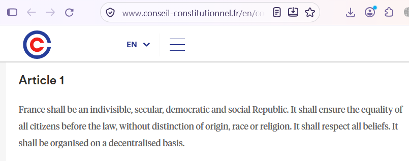 CeldonShooper7's tweet photo. @Catholicdude223 @d_foubert Post-WWII (I think you mean 1958 Fifth Republic) shaped its current political structure, the modern French nation state itself was forged in 1789

Can you guess what the post WWII constitution says?

You really think this is gonna changing?

Like it or not, she is 100% French :) https://t.co/vYI0qBG9BY