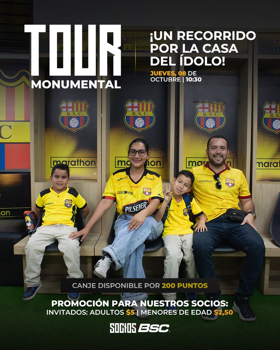 sociosbsc's tweet photo. Un recorrido lleno de historia 💛🏟️

👥 Canjéalo por 200 puntos.
🪪 https://t.co/9AsDz6Zq0K

#TourMonumental
#VamosÍdolo https://t.co/v6UJVMmriP