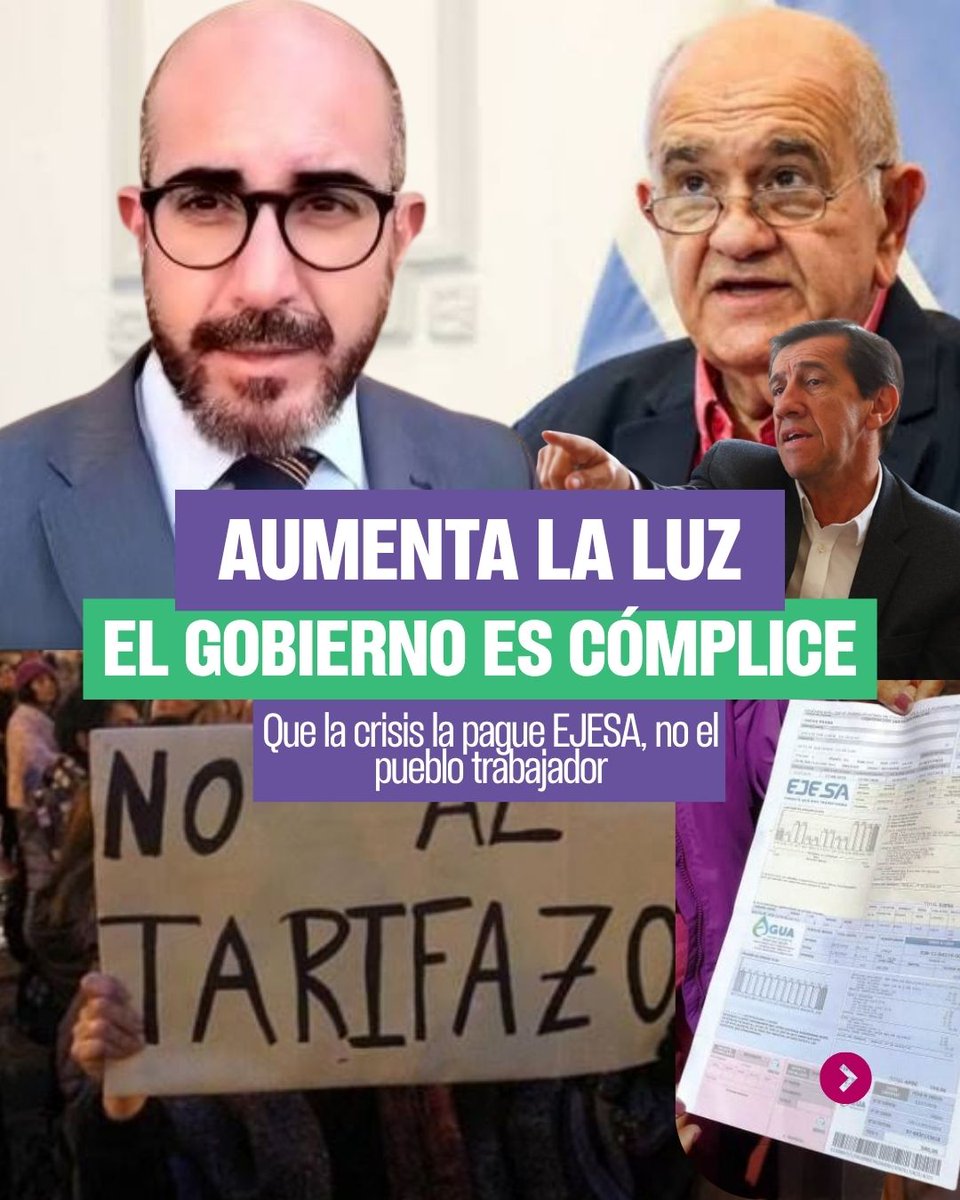 vilcalejandro's tweet photo. Que la crisis la pague EJESA, no el pueblo trabajador.

Si Milei saca los subsidios, ¿por qué tienen que pagarlo las familias trabajadoras, los jubilados y los pequeños comerciantes? Que lo pague EJESA, que durante años acumuló ganancias millonarias mientras las tarifas no pararon de subir y no invirtió ni un peso en infraestructura.

El Gobierno provincial no puede lavarse las manos. Declaró la emergencia energética y tarifaria hasta 2027 y hay leyes como la 4.888 que dice que el Estado tiene la responsabilidad de garantizar tarifas “justas y razonables” . Ya lo hizo antes, cuando obligó a la empresa a refacturar consumos abusivos. ¿Por qué ahora deja pasar aumentos que miles de jujeños no pueden pagar?

La energía es un derecho, no un negocio. Desde el PTS-FITU seguiremos impulsando la emergencia tarifaria y la reestatización de EJESA bajo control de trabajadores y usuarios. Tenemos que organizarnos y movilizar.