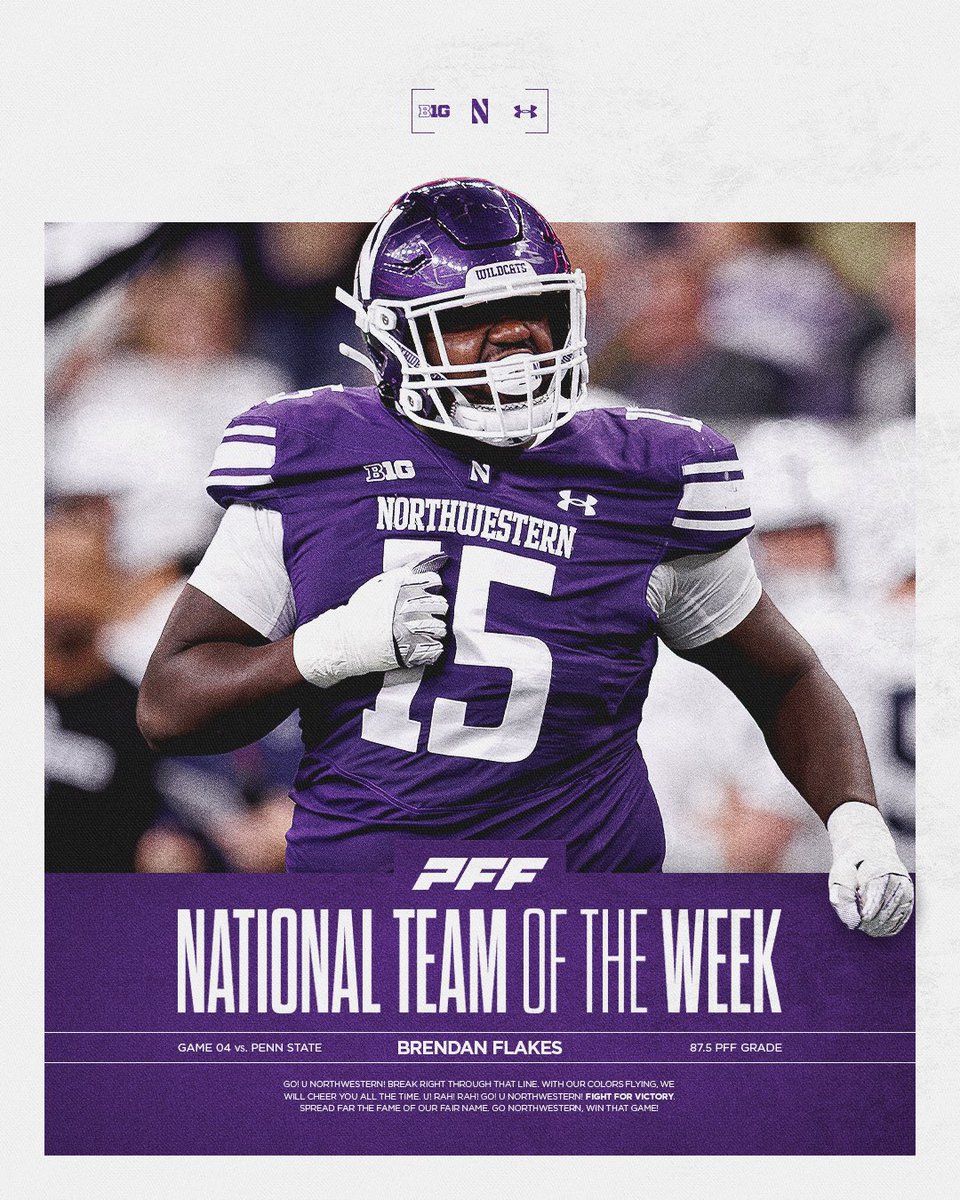 NUFBFamily's tweet photo. Nation on Notice 👀

Brendan Flakes has been named to the @PFF_College National Team of the Week! https://t.co/zJoZdlzKXL