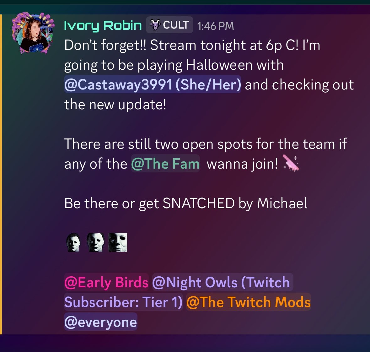 Ivory__Robin's tweet photo. Tonight on Twitch! Exploring the new update for Halloween 

#twitch #halloween https://t.co/rpitof3D3f