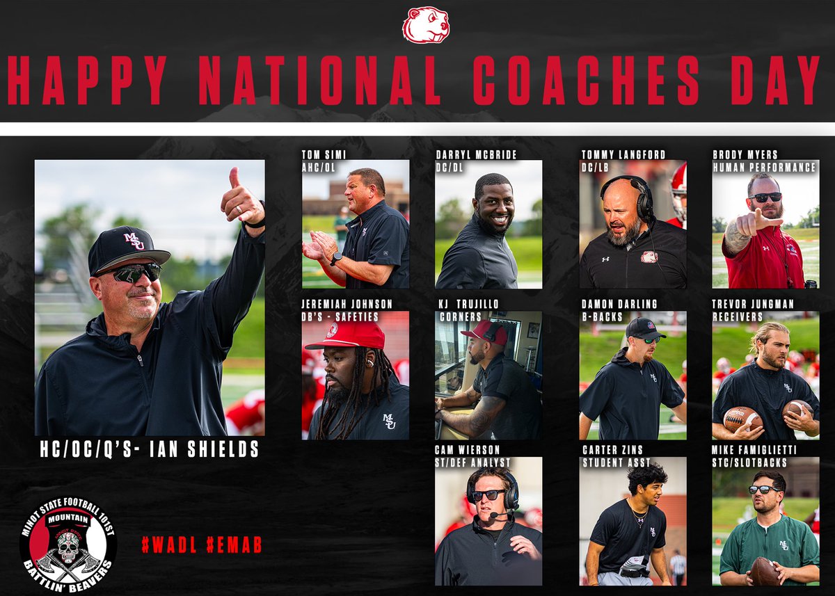 MSUBeaversFB's tweet photo. Happy National Coaches Day!! 
🦫🏈 https://t.co/NLmzcDqBqA