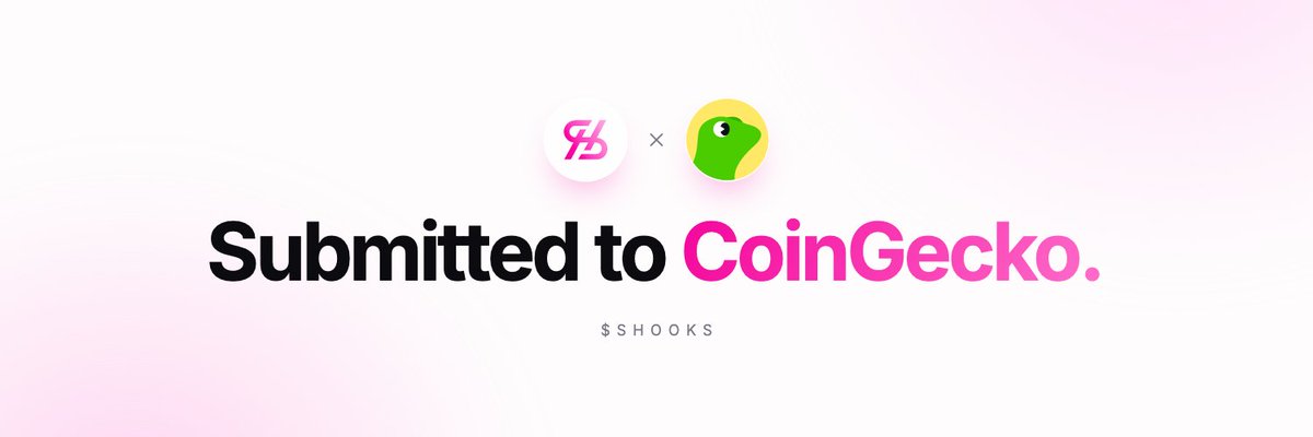 SuperHooksRH's tweet photo. $SHOOKS has been submitted to @coingecko. 

Listing review is in progress. More soon. https://t.co/q9XElMGmcP