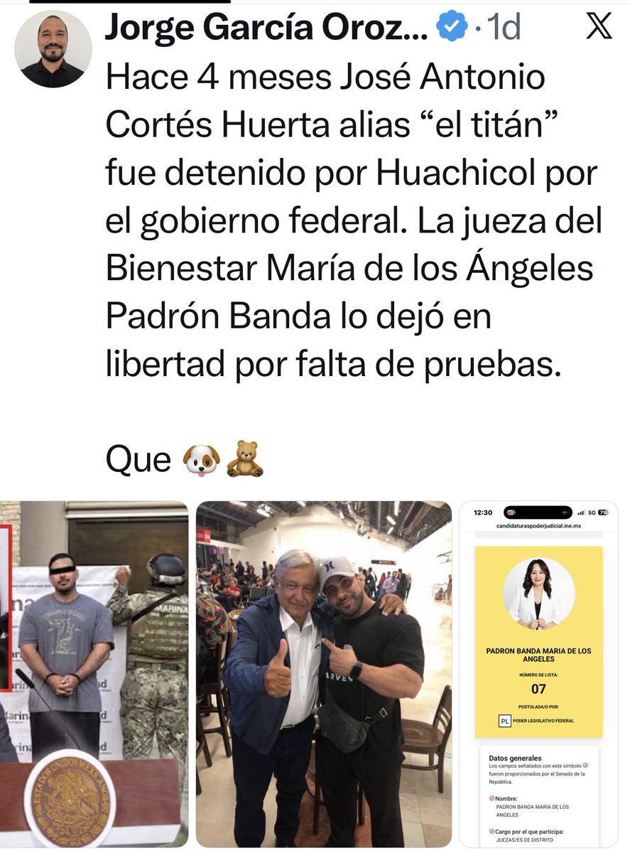 roquintero's tweet photo. @OHarfuch @Claudiashein El "BROTHER" de Amilcar Olan 

Es un mensaje para ANDY? @amlopezbeltran 

A ver si una jueza del Bienestar no lo deja libre https://t.co/LXBLRnDc3a