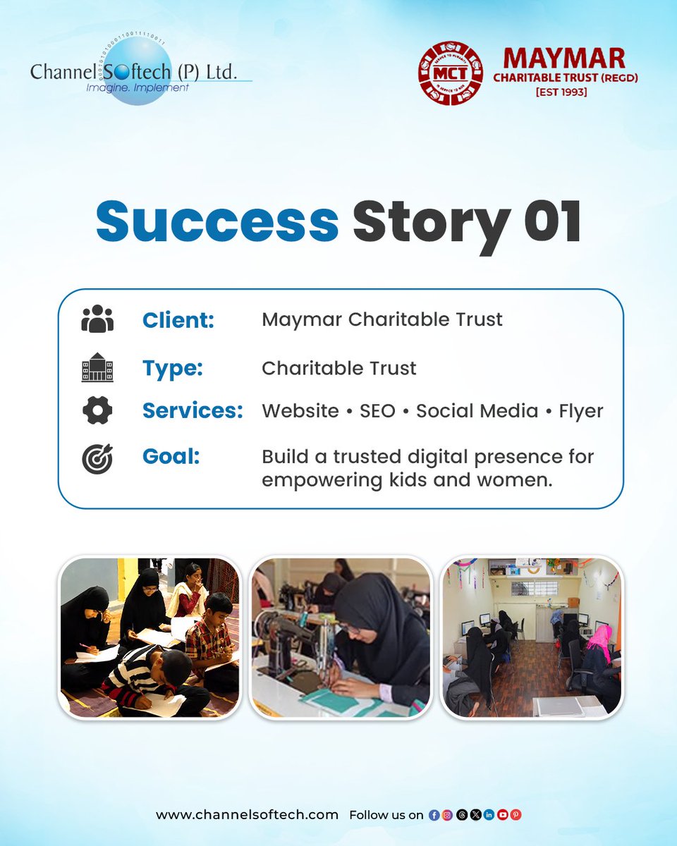 channelsoftech's tweet photo. A look at our work with Maymar Charitable Trust.

Their words mean more than any claim. Thank you for trusting Channel Softech and sharing your experience.

https://t.co/w634WoZB8w

#clientreview #successstory #digitalmarketing #seo #channelsfotech https://t.co/74HIPLuZ6w