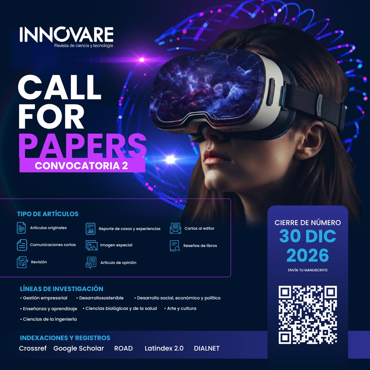 UNITEC_hn's tweet photo. 🔬 #MartesCientífico | Invitamos a investigadores y académicos nacionales e internacionales a presentar sus papers para las próximas ediciones de Innovare, TEKNÉ y LUMEN.

📚 Conocé la convocatoria: https://t.co/UfMSxImMJG

#UNITEC #Investigación #CallForPapers https://t.co/2vYplykREm