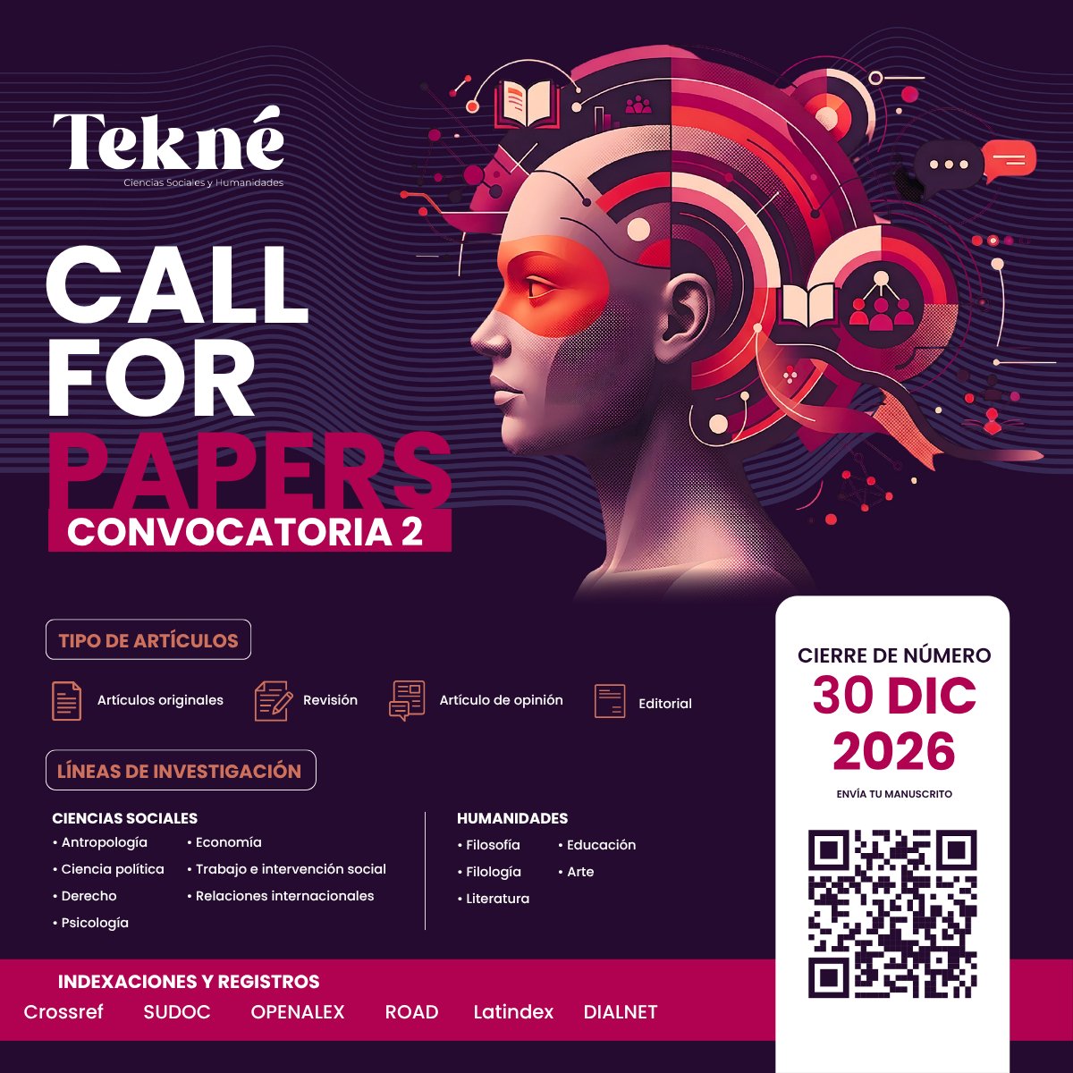 UNITEC_hn's tweet photo. 🔬 #MartesCientífico | Invitamos a investigadores y académicos nacionales e internacionales a presentar sus papers para las próximas ediciones de Innovare, TEKNÉ y LUMEN.

📚 Conocé la convocatoria: https://t.co/UfMSxImMJG

#UNITEC #Investigación #CallForPapers https://t.co/2vYplykREm