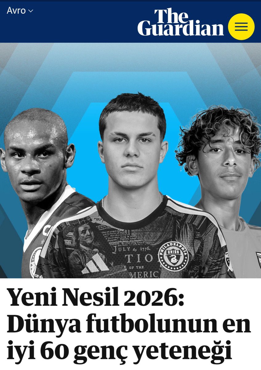 elisbusearac's tweet photo. 🚨 The Guardian; Dünya futbolunun en iyi 60 genç yeteneği olarak gösterdiği isimler arasında Fenerbahçe'den Ali Demirbilek de yer alıyor. ✅ https://t.co/q659SP6uYt