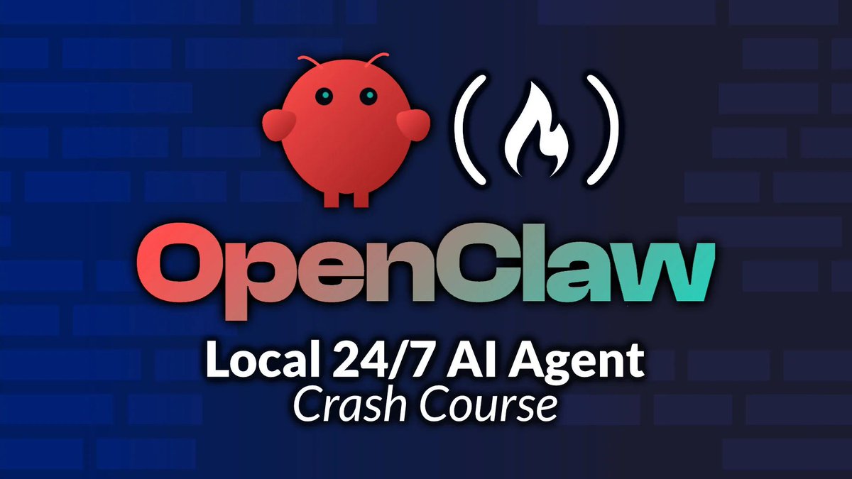 freeCodeCamp's tweet photo. You may have heard about OpenClaw – a super viral open source project released late last year.

It's an agent and messaging gateway that lets you automate digital tasks through platforms like Discord. 

In this course, you'll learn how it works along with key security practices that protect your host system while your agent executes complex workflows. 

https://t.co/Z8t8nLhi3T