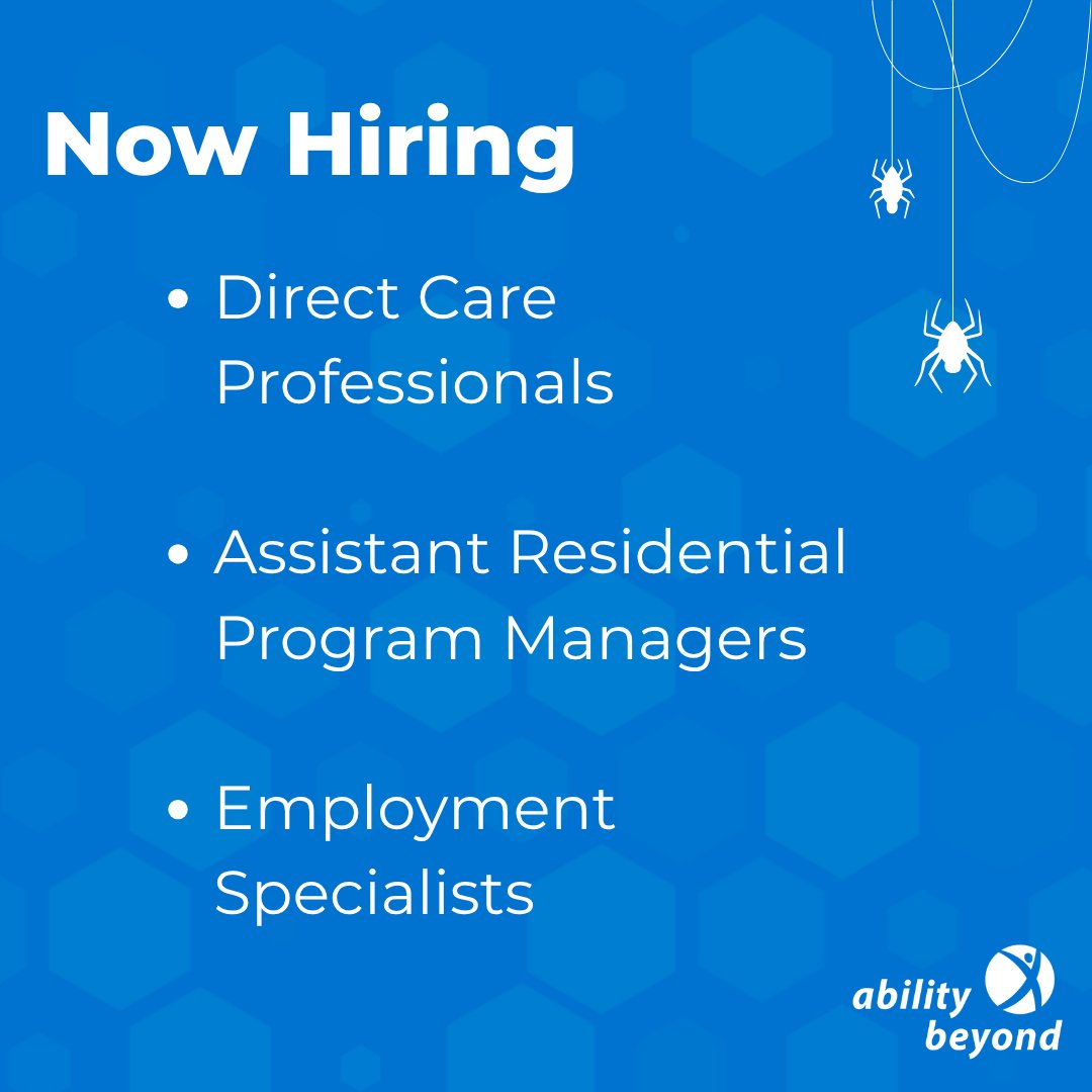AbilityBeyond's tweet photo. 🚨 Tomorrow! 🚨

Join Ability Beyond's Virtual Job Fair!

We're hiring: 💙 Direct Care Professionals 💙 Assistant Residential Program Managers 💙 Employment Specialists

Paid training, great benefits, and on-the-spot offers for qualified candidates.

#NowHiring #AbilityBeyond 💙 https://t.co/nPphPexmTy
