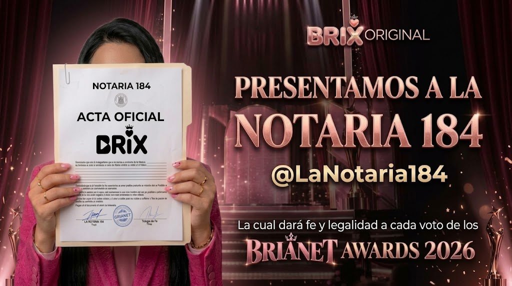 Brianetoficial's tweet photo. ⚖️📁 COMUNICADO OFICIAL DE LA NOTARÍA 184 📁⚖️
Para evitar infartos colectivos, fraudes inventados y reclamos de madrugada, presentamos oficialmente a quien vigilará cada clic en la plataforma BRiX: @LaNotaria184. 💼💅

La encargada de dar fe, legalidad y blindaje total a cada uno de sus votos en los BRIANET AWARDS 2026.

Aquí no entran bots, no se aceptan sobornos  y los resultados de porcentajes está sellado bajo llave 🔒.

🔗 Síganla en @LaNotaria184

#BrianetAwards2026 #BRiXOriginal