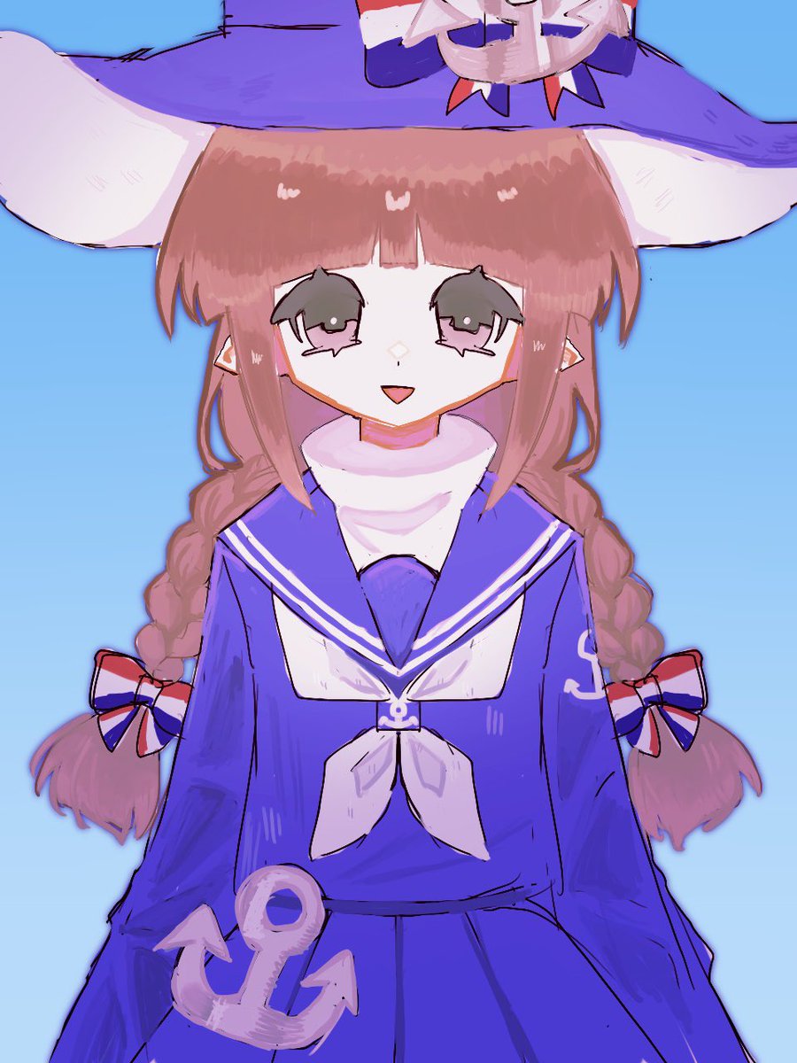 jyxmpt's tweet photo. While drawing it, I thought it looked like a passport photo, so I made the background look like one too lol. #funamuseum https://t.co/aHO7rlwIVd