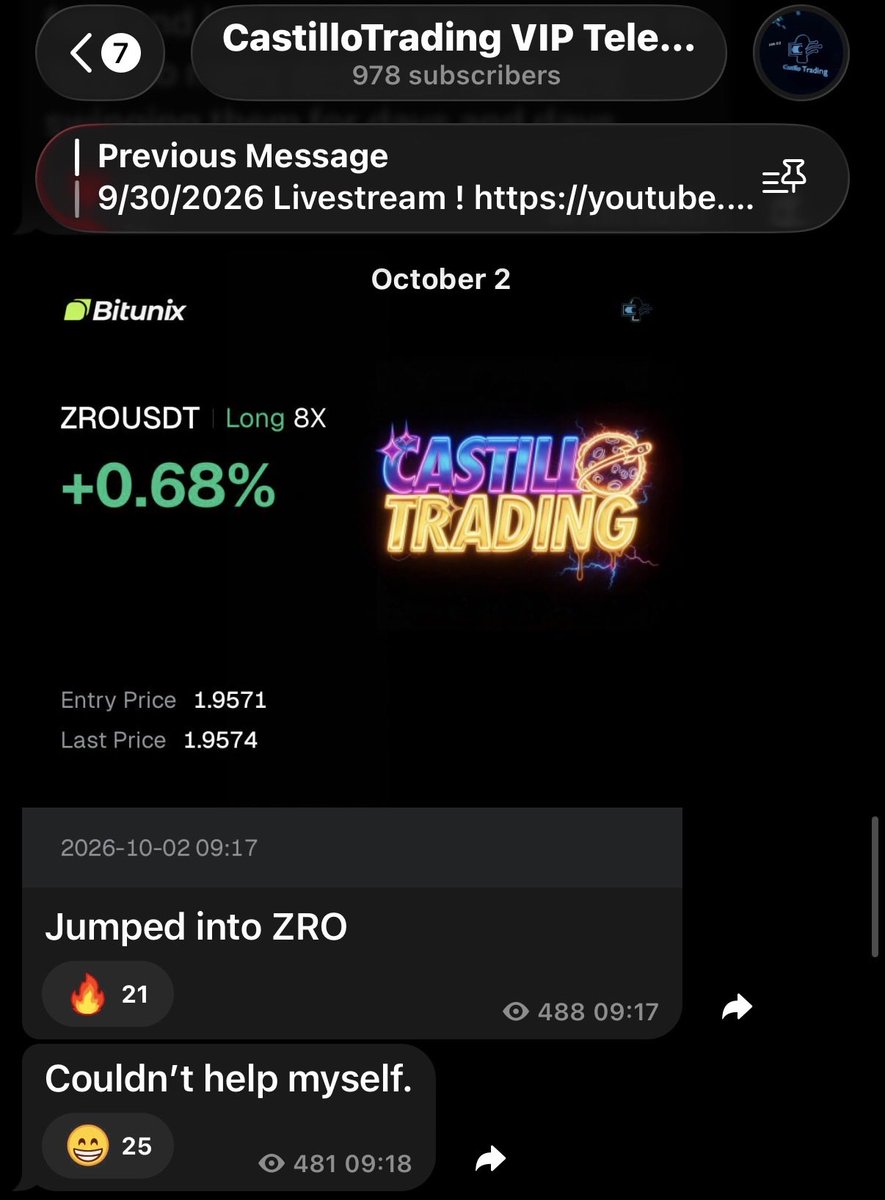CastilloTrading's tweet photo. Another banger handed out in VIP. 

$ZRO, initial entry was a little soon but instead of panicking when the trade went red we stayed grounded and added to it a few times, getting DCA opportunities. 

Today, we start scaling out and taking some profits off the table. https://t.co/xRABHUWYo9