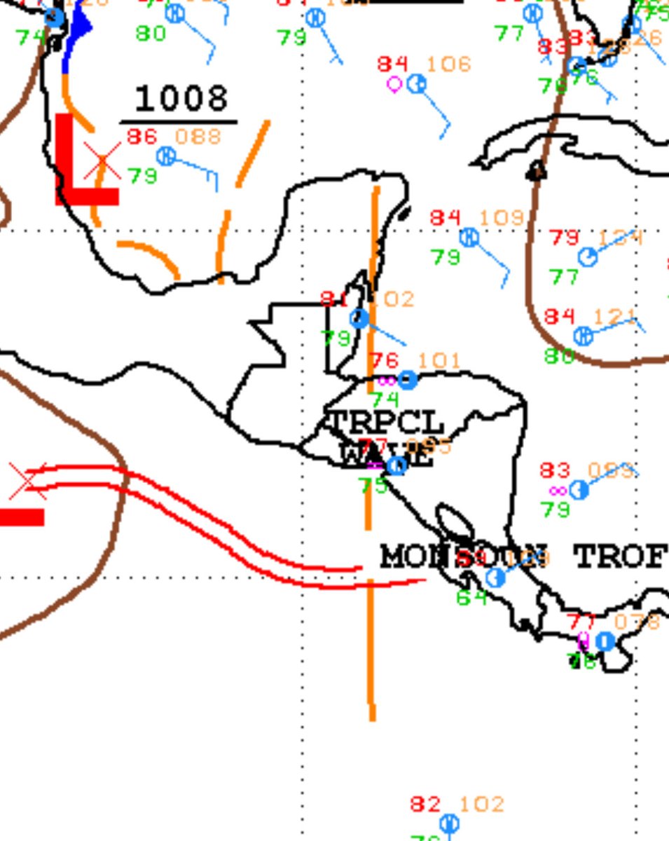 ClimaenGuate's tweet photo. ⚠️⚠️⚠️ Onda tropical ingresará en las próximas horas al país provocando gran ingreso de humedad y potencial de lluvias y tormentas en la mayor parte del territorio en la tarde o noche, algunas desde mediodía en adelante o antes. 

Ojo, el calentamiento durante el día más la inestabilidad podrían generar tormentas muy intensas con altos acumulados de lluvia sin descartar lluvias de larga duración. 

Atentos