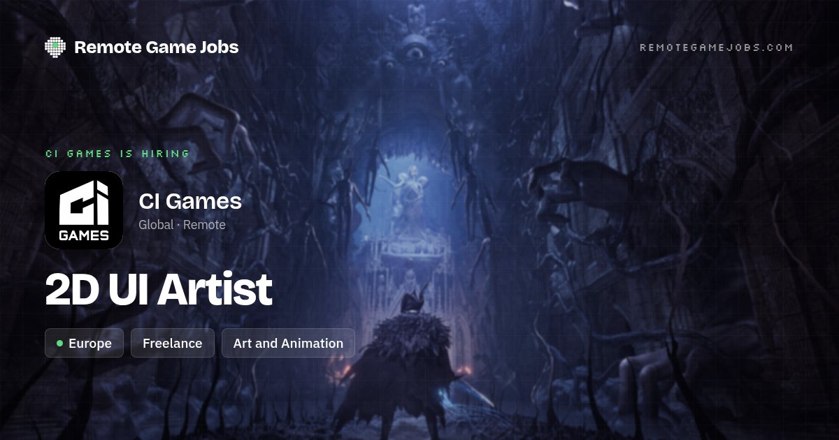 RemoteGameJobs's tweet photo. .@CIGamesOfficial is looking for Freelance 2D UI Artist to work with the team behind Lords of the Fallen

📆 4 Months
✅ UE5, and XP in tools like Adobe Photoshop, Affinity, Procreate
🌍 REMOTE Europe

🔗 https://t.co/SNWgIgl6zD

#gamejobs #gamedevjobs #UE5 #gamedev https://t.co/MXqUI1ruz4
