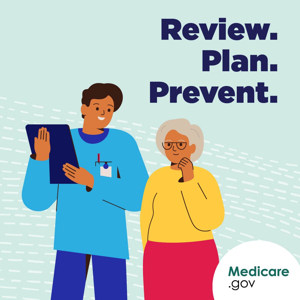MedicareGov's tweet photo. Ready to plan your year in wellness? Schedule your yearly Wellness visit – a conversation with your doctor to discuss family and medical history, plan a screening schedule, and more. https://t.co/FgDcJ4J2vD https://t.co/imHtN4nVZ6