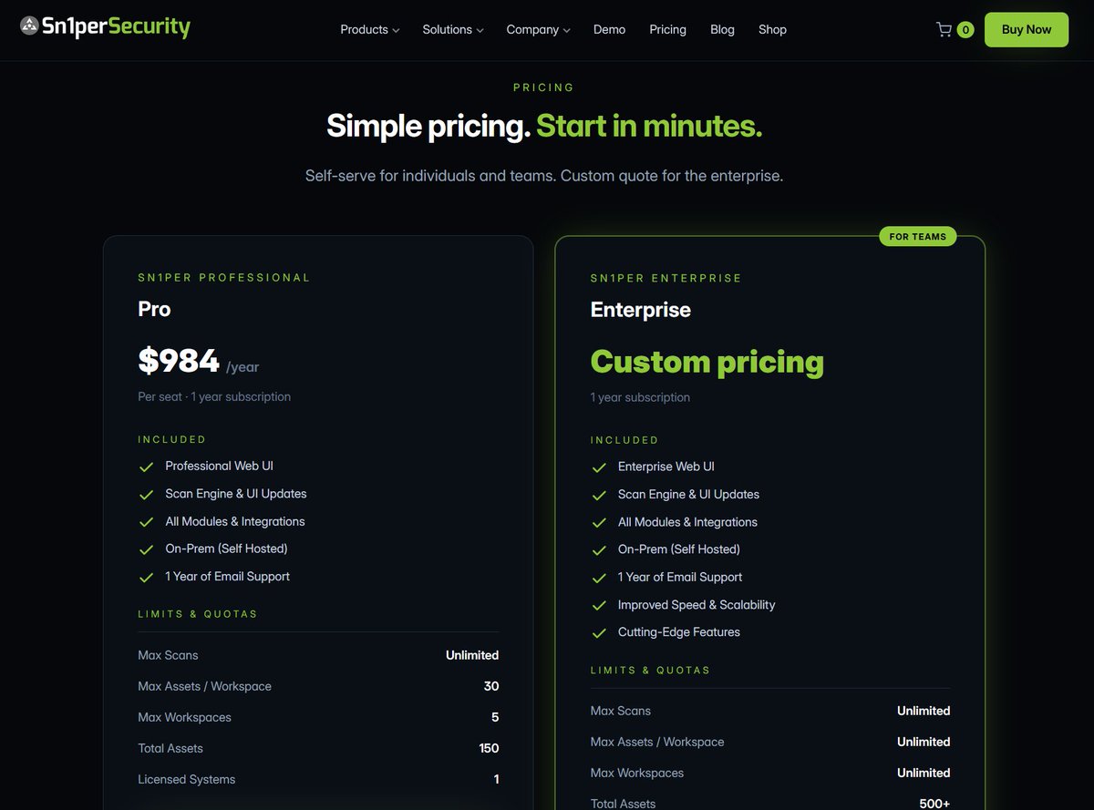xer0dayz's tweet photo. Simple pricing. Start in minutes.
💼 Pro · $984/yr · 150 assets · 5 workspaces · every module · email support
🏢 Enterprise · custom quote · unlimited assets/workspaces · speed & scale upgrades
→ https://t.co/SbyjJkpVDi #ASM #Cybersecurity #Pentest https://t.co/0dTkmAcKGp