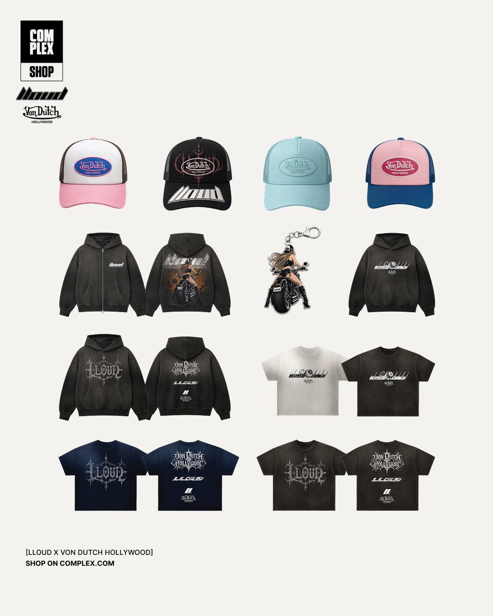 complex_shop's tweet photo. LLOUD x Von Dutch Hollywood is now available online.

Shop the collection exclusively now on https://t.co/4C66Uehbj4.

Photographer @amberasaly 
DP @tellonovelas
Stylist @hannahhxharrison
Producer @jillonset https://t.co/738Ub2tCsA