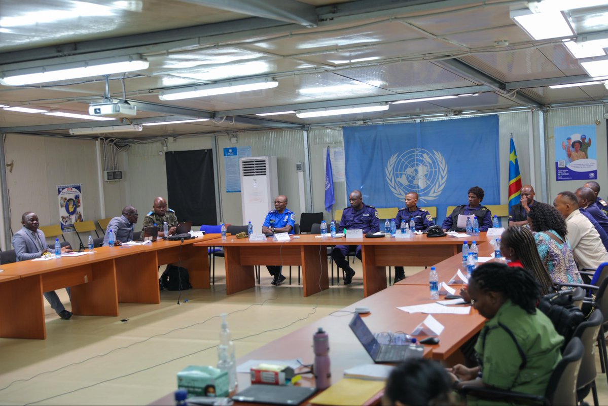 MONUSCO's tweet photo. À #Bunia et #Beni, Police, Justice et société civile se concertent avec l'appui de #UNPOL/#MONUSCO pour améliorer l'accès à la justice des victimes de violences sexuelles : meilleure coordination, protection des victimes et moyens renforcés.
🔗 https://t.co/CRoJSY9Aij https://t.co/WHIDMGLCJx