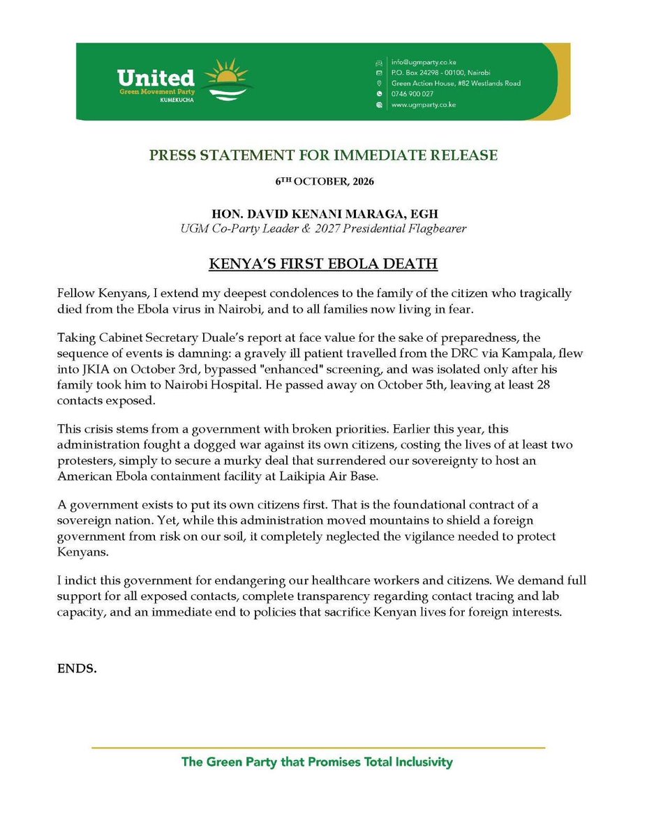 dkmaraga's tweet photo. Ebola: We deserve better as Kenyan citizens! https://t.co/KWRw8Gz4IG