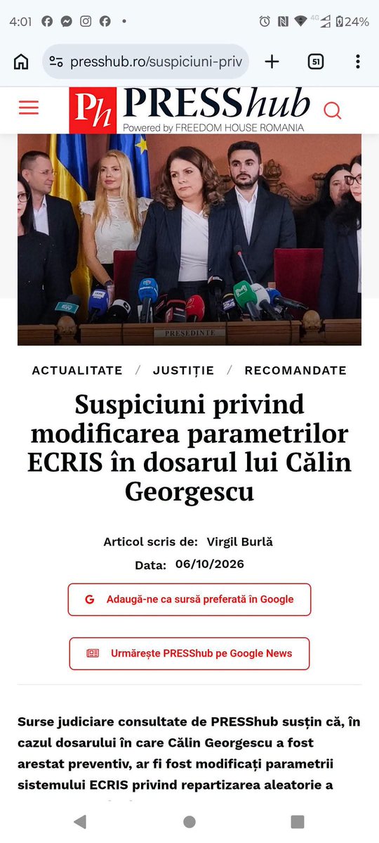 ColtucS's tweet photo. Suspiciuni de FRAUDĂ în sistemul ECRIS pentru arestarea lui Călin Georgescu - parametrii sistemului de repartizare aleatorie a dosarelor ar fi fost alterați pentru a selecta completul care urma să judece contestația la decizia de eliberare sub control judiciar a fostului candidat la Prezidențiale.
Incredibil!
Avocat Marius Vicentiu Coltuc este siderat!