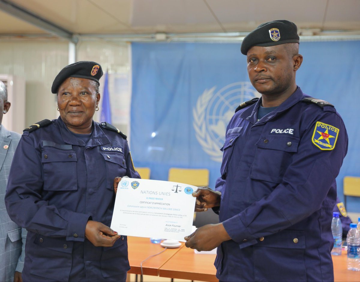 MONUSCO's tweet photo. In #Bunia & #Beni, Police, Justice & civil society actors, with support from
#UNPOL/#MONUSCO, joined forces to improve access to justice for victims of sexual violence through better coordination, protection & resources.
🔗 https://t.co/kCm49ndu1W https://t.co/t86J8zMpoZ