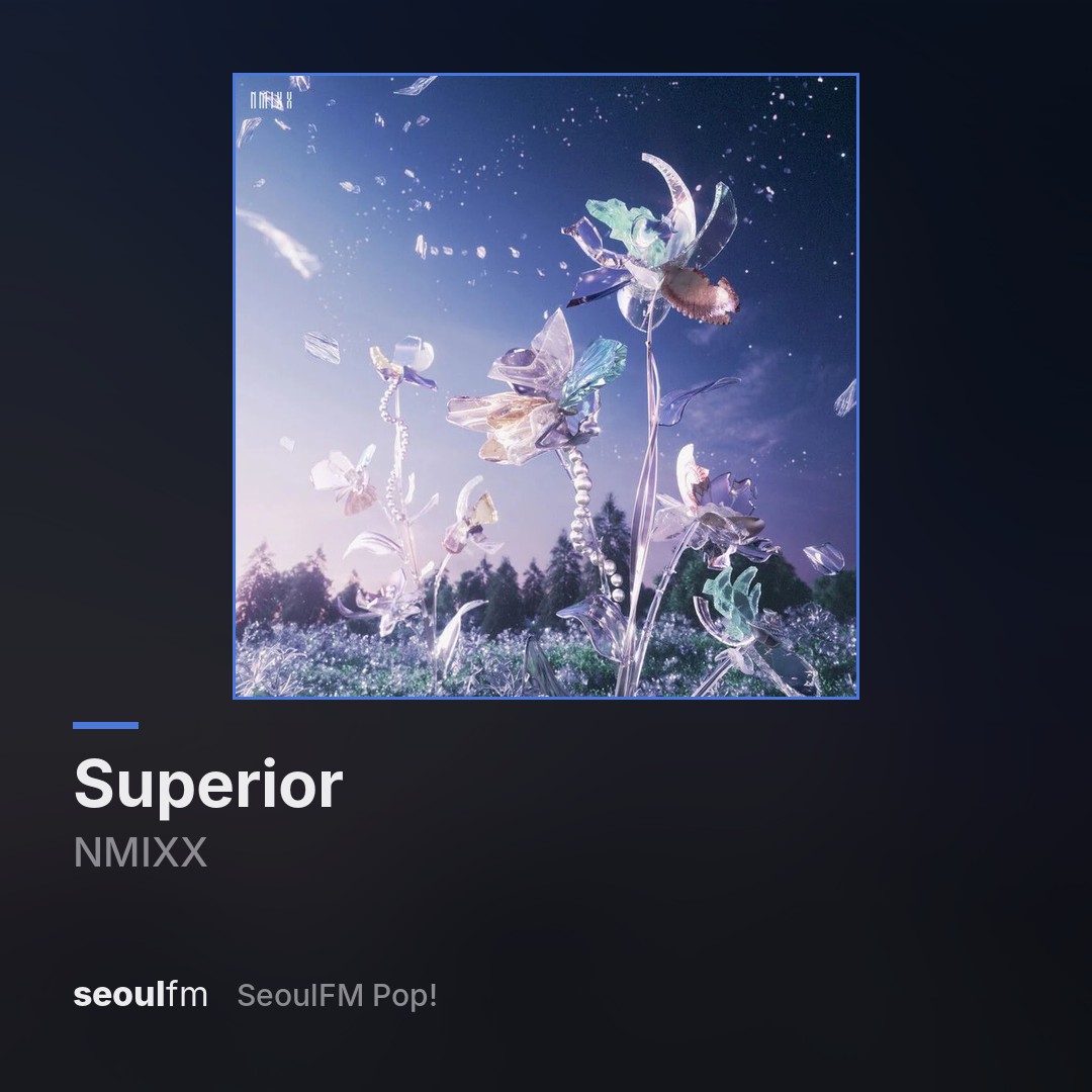 seoulfm's tweet photo. « Superior » de NMIXX, extrait de Heavy Serenade, est à l’antenne. Tu le redécouvres avec nous ? ✨
écoute gratuite, lien en bio 🎧
#NowPlaying #kpop #kpopfr #radio #seoulfm https://t.co/M0IvOt3fKr