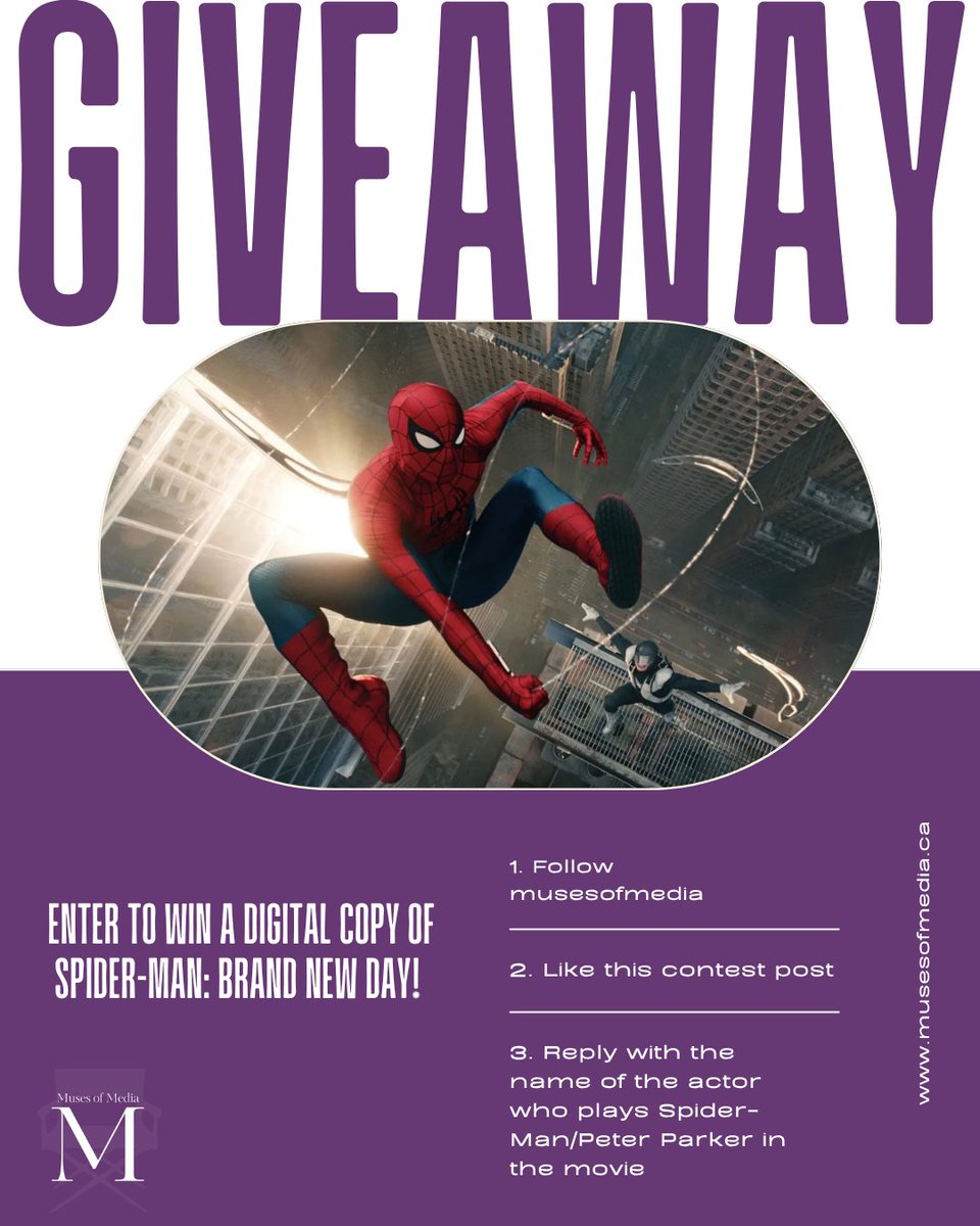 MusesOfMedia's tweet photo. #SpiderManBrandNewDay, the number one domestic movie of all time is now available to watch at home! 

To celebrate, we're giving away a digital copy of the film.

Rules and more ways to enter: https://t.co/E9v8FQRFeL https://t.co/PC7oCGqCNW