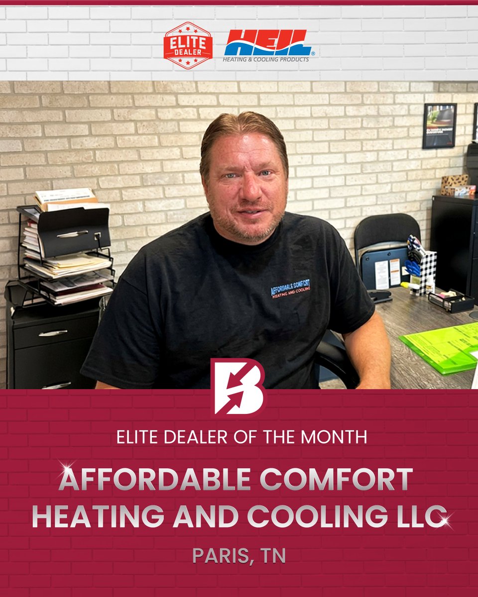 BakerDist's tweet photo. 🌟 Elite Dealer Spotlight: Affordable Comfort Heating &amp; Cooling LLC in Paris, TN. 

With 30+ years of HVAC experience, Joe Goetluck is committed to helping families stay comfortable with reliable, affordable HVAC solutions.

https://t.co/94qZw5kJu9

#BakerDistributing #HVACPro https://t.co/HAxZDXvaR4