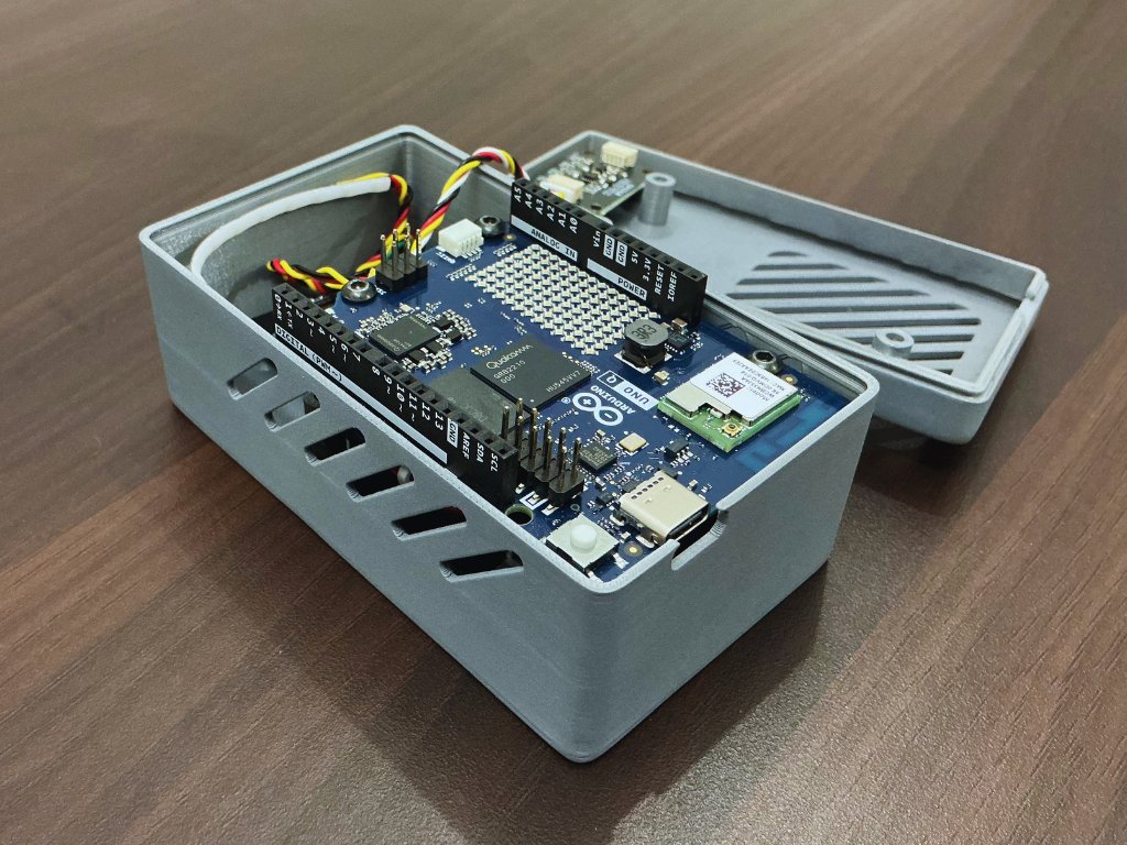 flx2255's tweet photo. 3 sensors → 9 environmental signals → 93.1% validation accuracy

and the LLM never sees the raw sensor stream

this is how Atmosis turns an Arduino into an environmental intelligence system

the hardware is surprisingly simple

→ Arduino UNO Q
→ Waveshare X6 sensor
→ Waveshare dust sensor
→ DPS310 pressure sensor
→ WS2812B RGB strip

but the UNO Q is doing something interesting

it has 2 completely different processors

the STM32U585 handles the real-time layer

the Qualcomm QRB2210 runs Linux and handles the heavy stuff

so the architecture is basically:

sensors
→ STM32
→ 1-second data frames
→ Linux
→ Edge AI
→ Gemini
→ dashboard / Telegram

the STM32 continuously reads 9 parameters:

IAQ
TVOC
HCHO
CO
temperature
humidity
PM2.5
pressure
altitude

and it doesn't just dump numbers into an AI

the firmware first calculates an air-quality score

each pollutant gets a sub-score from 100 → 0

the final score is the lowest sub-score

so one dangerous pollutant can't get hidden behind 8 good readings

the board also handles the safety layer locally

PM2.5 alarm → 150 µg/m³
CO alarm → 9 ppm

and those alarms keep working even when Linux or the internet goes down

the data is sent from the microcontroller once per second

every 30 seconds the board also sends a health report

the ML part is where it gets really interesting

the model doesn't look at one sensor

it looks at all 9 simultaneously

each training window:

3 seconds
5 Hz
1 second stride

the current dataset produced 141 training windows

those became 135 input features

then a small neural network:

135 inputs
→ 20 neurons
→ 10 neurons
→ 3 output classes

30 training cycles
0.0005 learning rate

result:

93.1% validation accuracy

the classes are:

clean air
indoor pollution
poor ventilation

and the model runs locally on the UNO Q as a quantized int8 C++ library

then comes Gemini

but this part is deliberately separated from the ML model

Gemini doesn't decide whether the air is dangerous

it gets the already-processed environmental state

and turns it into something a human can understand

for example:

"PM2.5 is rising while ventilation is poor"

→ open a window
→ run the purifier
→ avoid the room until conditions improve

and it can send the result directly to Telegram

there's even a local web dashboard showing:

live readings
air score
detected patterns
trends
system status
AI recommendations

the entire project is documented as 36 build steps

from designing the enclosure in Fusion 360

to 3D printing

to sensor assembly

to data collection

to training

to deploying the model

to running the dashboard

what i like most is the architecture

Sense
→ Understand
→ Interpret
→ Respond

the microcontroller handles what must be reliable

the Linux processor handles what needs compute

the ML model recognizes patterns

the LLM explains them

instead of asking:

"what is the PM2.5 value?"

the system asks:

"what is changing
what does the pattern mean
and does something need to happen?"

that's a much more interesting way to build an AI device