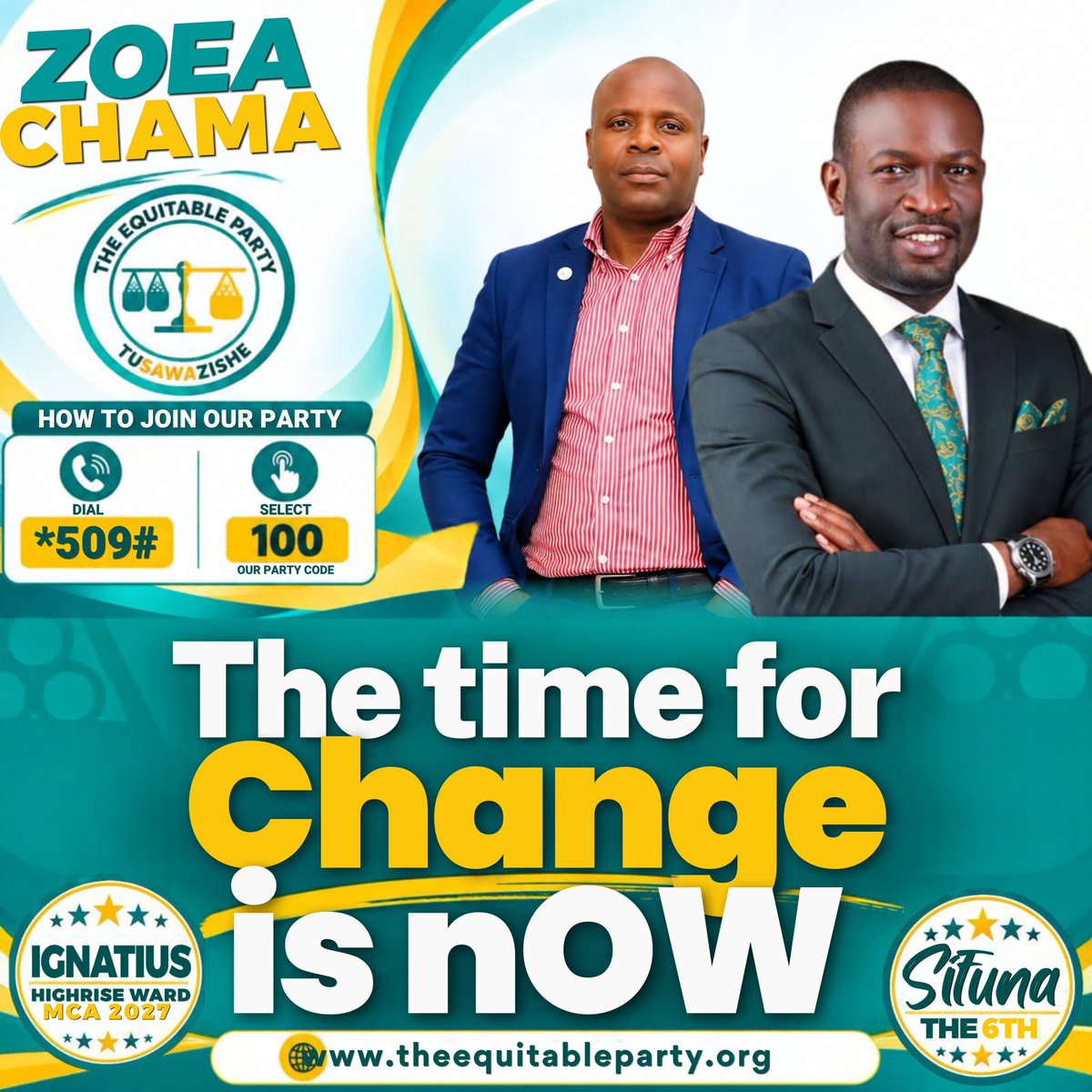 TEP_Supporter's tweet photo. The time for CHANGE is NOW. 

#ChamaYaSifuna  #TEP

The Equitable Party 

#TEPaspirantsChallenge

Sisi Ndio Sifuna https://t.co/XAS9Vf0qSU