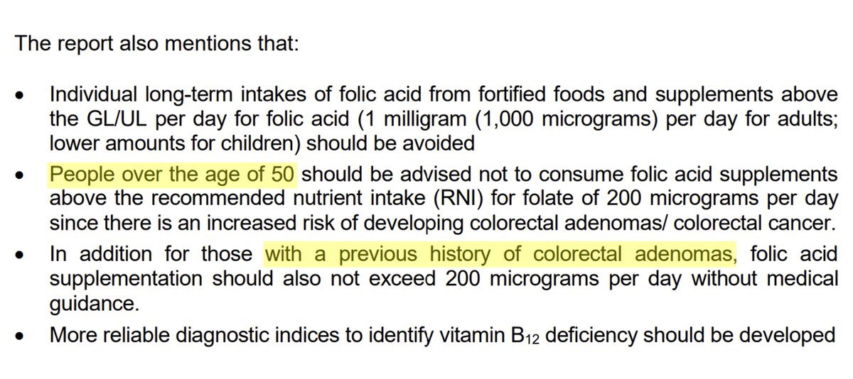 ClareCraigPath's tweet photo. And here is the gov saying that 200 micrograms is max anyone over 50 should eat in a day.

So you can have the marmite, but you can't have the toast with it or any other flour that day!

Sign the petition. https://t.co/MkWwPrINCB