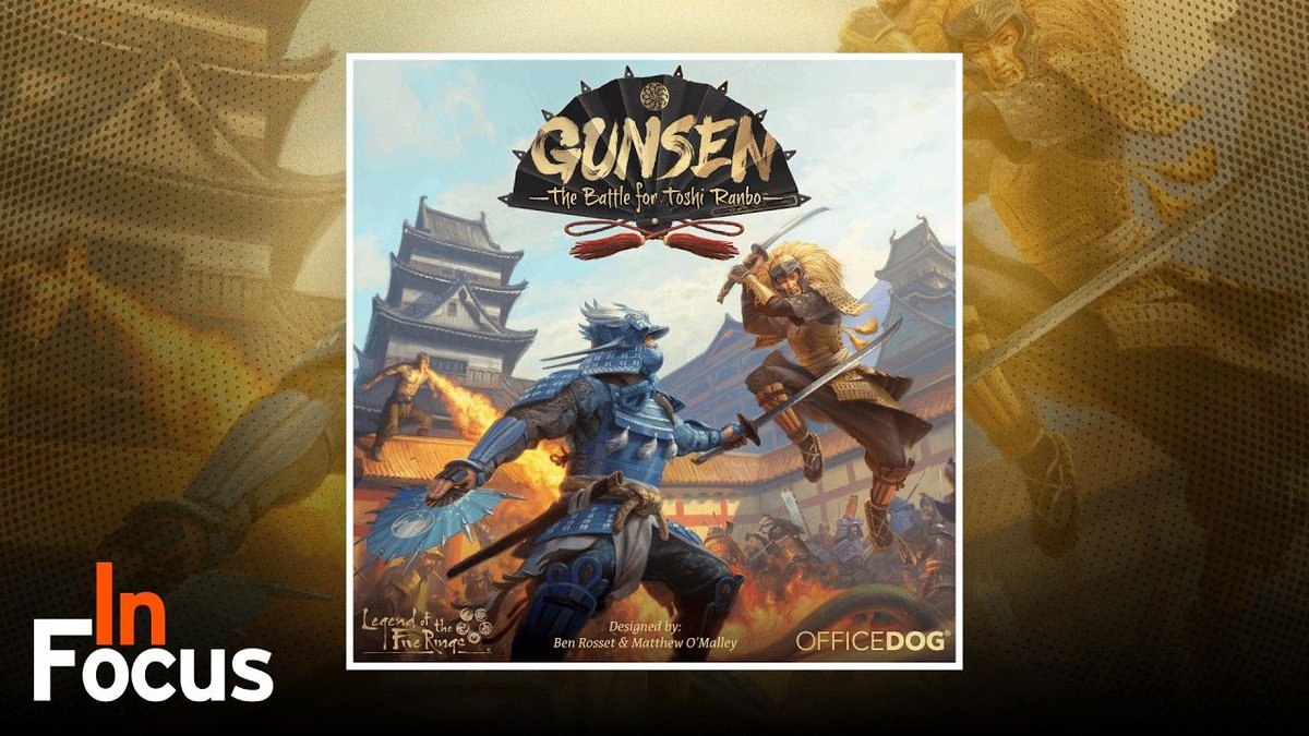BoardGameGeek's tweet photo. Take a closer look at "Gunsen: The Battle for Toshi Ranbo" - In Focus, designed by Matthew O'Malley &amp; Ben Rosset and published by @OfficeDogGames. This episode is presented by Mike Murphy and sponsored by Office Dog. https://t.co/CjAL864Atd https://t.co/yfdtGiTK1E